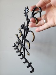 Vintage Wall Hook Bremen Town Musicians Cast Aluminum USSR 8 Hooks 1970s