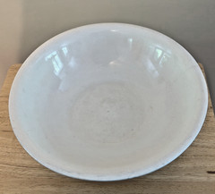 Antique W.S. George Off White Wash Basin ~ Large 14″ X 4-1/4″~ Cracks & Crazing