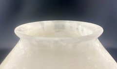 VTG MCM Handcarved Egyptian Translucent Alabaster Stone Pot / Bowl