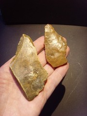 Lower Paleolithic – Two classic Acheulean points. c.450,000 BP.