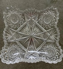 Lead Crystal Tray Circa 1900 American Brilliant Period
