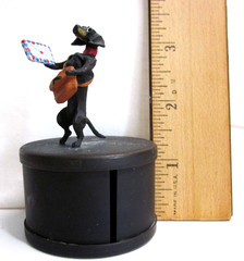 Redl Wien Bronze Hand Painted Dachshund Postage Stamp Coil Dispenser