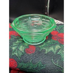 Vaseline Glass small Art Deco Dish Vintage Unknown mfg