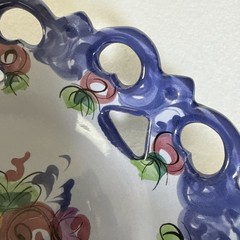Vintage Colorful Vestal Portugal Blue Floral Decorative Wall/Plate B3