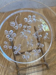 Antique LALIQUE – ‘Muguet’ – Frosted & Clear Crystal Plate – France 20th Century