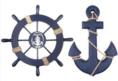 Handcrafted Nautical Ship Wheel & Anchor Decor – Perfect Beach-Themed Gift