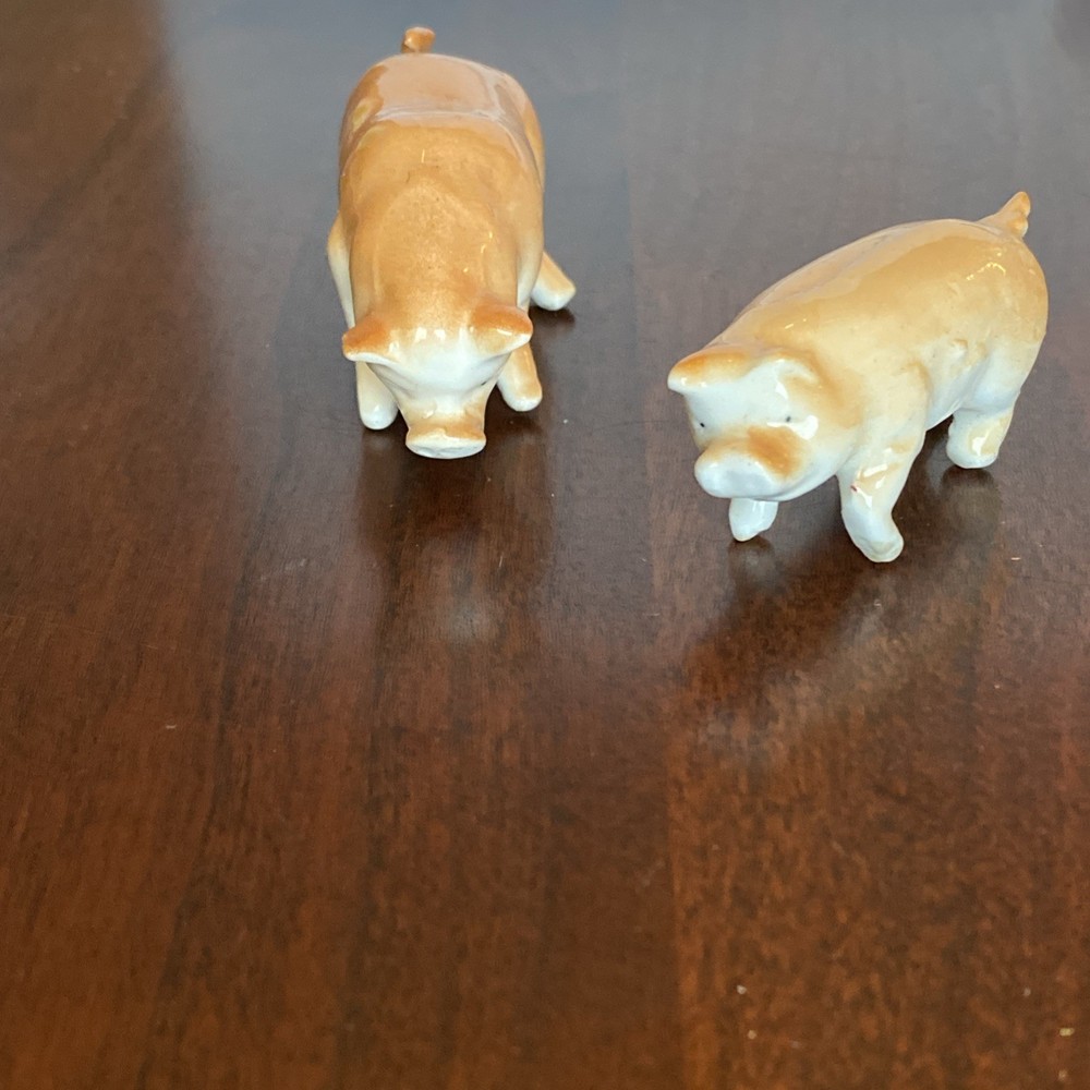 Small Mini Vintage Ceramic Pigs Miniature Unbranded