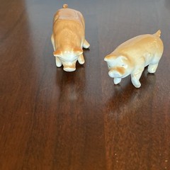 Small Mini Vintage Ceramic Pigs Miniature Unbranded