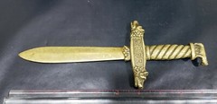 Antique Heavy Roma S.P.Q.R. Brass Knife Letter Opener, Romulus Remus wolf theme