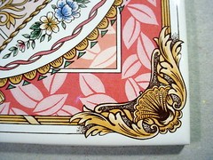 Victorian Floral Decorative Tile Made Brazil 6 x 6 Porcelain Tassel Roping NOS
