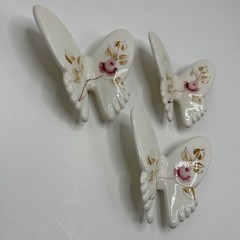 Hand Painted Porcelain Butterflies Lasting Products Made In USA Lot Of 3