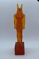 Rare Ancient Egyptian Antique Statue God Anubis Afterlife Amber Stone Egypt BC