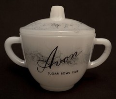 Vintage MCM Avon Sugar Bowl Club Federal Glass with Lid