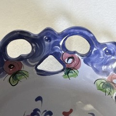 Vintage Colorful Vestal Portugal Blue Floral Decorative Wall/Plate B3