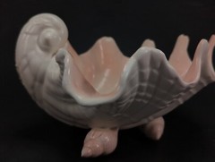 Vintage MCM Fitz & Floyd Seashell Footed Large Clamshell Bowl / Dish