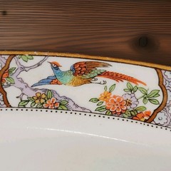 A Birdsong From Another Century Antique W. H. Grindley 12” Serving Platter C1908