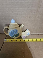 Lot Of 3 Burwood Products Plastic Wall Hangers Tea Pot Flowers Made In USA