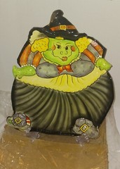 Vintage Halloween Witch Fitz & Floyd HOEDOWN Paper Papier Mache Party Tray 1992