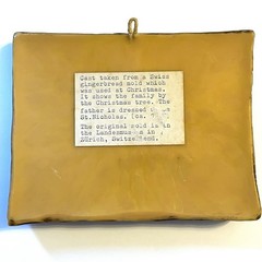 Mid Century German Wax Relief Wall Hanging of 1900 Swiss Gingerbread Cookie Mold