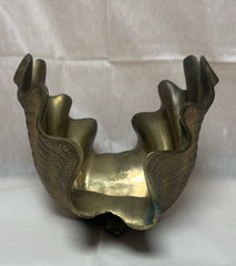 Vintage 1950s Solid Brass Clam Shell Trinket/Planter Hand Crafted In India