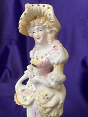VTG Bisque Edwardian Lady Figurine – Fern Importation- Hand Painted-Japan