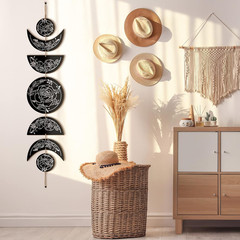 Boho Wall Decoration Moon Phases Wall Art Stars Moon Decoration Minimalist Room