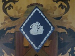 Wedgwood Portland Blue Jasper Ware Card Suit Diamonds Cupid Asleep Trinket Box