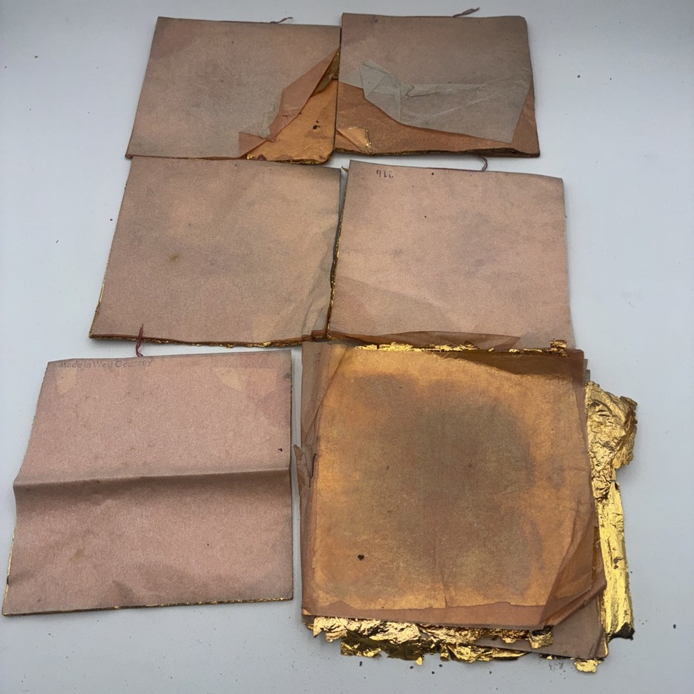 German GOLD METAL LEAF 6 Books- 25 Sheets 5.5″ x 5.5″ Each Read Description