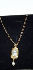 Authentic Roman Glass Gold Plated Pendent Ancient Fragments 200 B.C