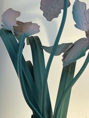 Vintage Toleware Metal Iris Pair