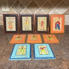 (8) Very Rare Italian Artisan Antiqued Florentine Plaques Size Approx 8×6 & 6×5
