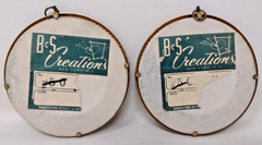 Vintage Pair Ceramic Victorian Scenes Gold Gilt Framed 1940’s B&S Creations NY