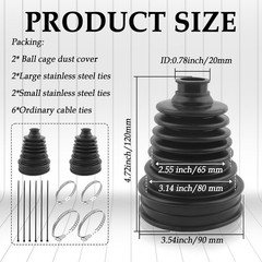 NEW 2PCS Universal CV Boot Kit Split Constant Velocity Joint Gaiter Stretchable