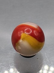 .62″ Akro Corkscrew Popeye Yellow, Red, White Marble- #CE131