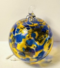 Artisan Studio Hand Blown Art Glass 3″ Round Friendship Ball Orb Ornament VGC