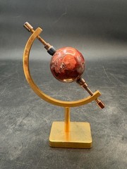 Vintage Brecciated Jasper Stone Calliper Armillary Small Celestial Figurine