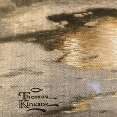 Thomas Kinkade Family at Deer Creek Canvas Picture 14″ x 12″ Winter Scene NEW