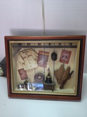 Baseball 3D Shadow Box Miniatures in Resin Wood Frame Sports Wall Hanging