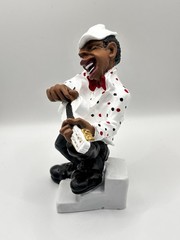 Vintage Jazz Band Ceramic Figurine Set Pianist Singer Guitar Bass Clarinet
