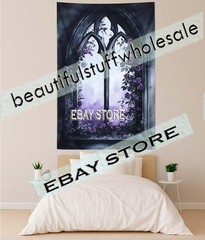 Haunted Arch Wall Hanging Tapestry Gothic Fantasy Forest 39X59 in