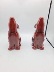 Fitz & Floyd Brown Ceramic Vernissage 8″ Rabbit Book Ends Set of 2 Japan Vintage
