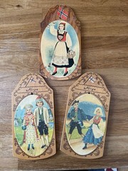 3 Vintage Norwegian Wood Wall Hangings – Bread boards 7” Made In Norway