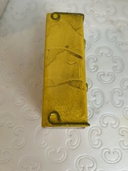 Rare Vintage Yellow & Green Metal Fitz & Floyd Large Match Box Cover In Box L@@K