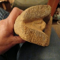 Pre-Columbian Carved Basalt Good Luck Squatting Statue ~ Costa Rica