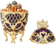 Faberge Egg Trinket Boxes Classic Enamel Hand-Painted Vintage Ornaments Metal…