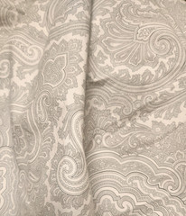 Vintage Ralph Lauren WHITE LABEL Italy King Sheet Gray Paisley Black Welt RARE