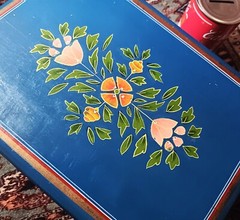 SCANDI BOX vtg swedish jewelry chest scandinavian denmark wood painting norway