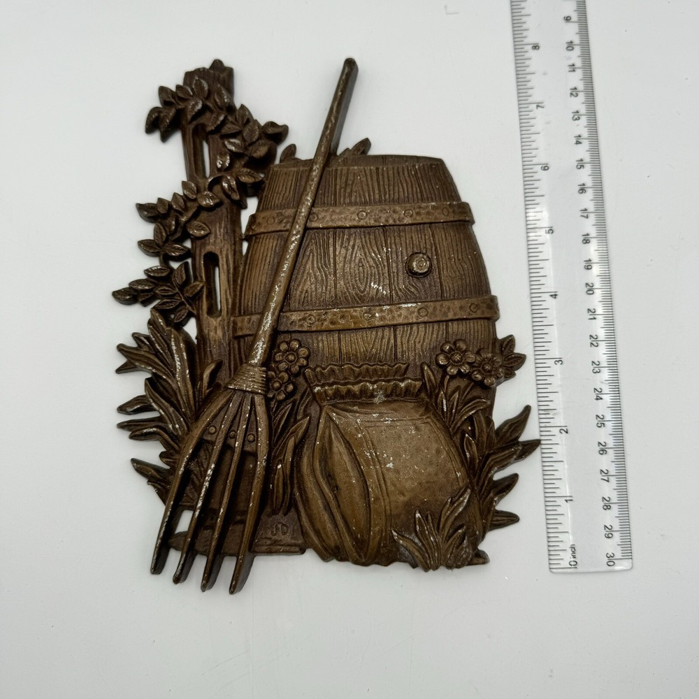 Sexton Hoda Metal Wall Plaque Farm Folk Art Vintage 1976