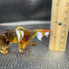 Venetian Art Glass Hand Blown Tiger Cat Hand Made Italian Glass Figurine Figure