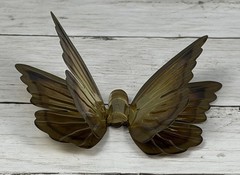 Vintage Torched Metal Butterfly Hanging Wall Art Decor MCM Gold Tone Set of Two